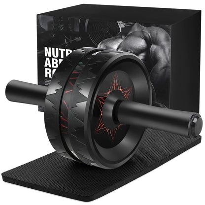 AB Roller Wheel -  No Noise Ab Wheels with Thick Knee Pad for Home Gym & Travel